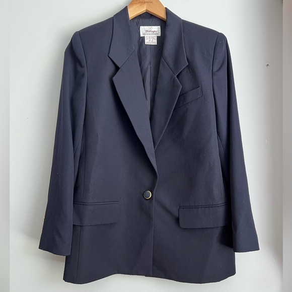 Vintage Worthington Blazer Navy Professional Suit Jacket Petite Size 6 Women - Picture 1 of 4